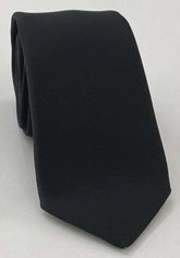 Black Twill Madder Solid Silk Bow Tie TMSOBT-1